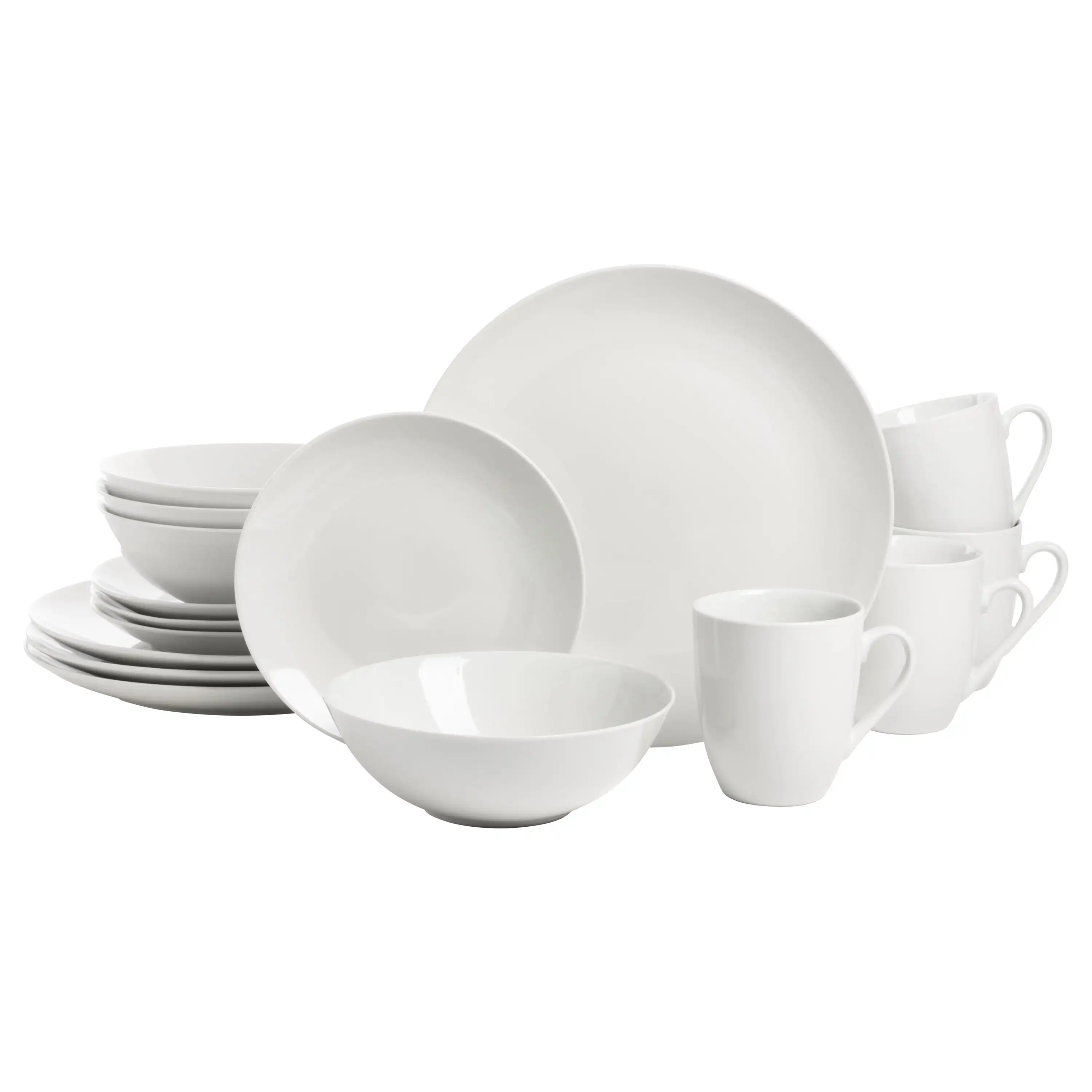 

Ten Strawberry Street Simply White Coupe 16-Piece Ceramic Dinnerware Setcomplete tableware set