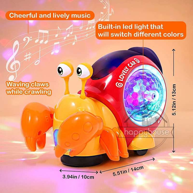 Интерактивная музыкальная игрушка для детей Yokibo Crab Walking Turtle Искусственный