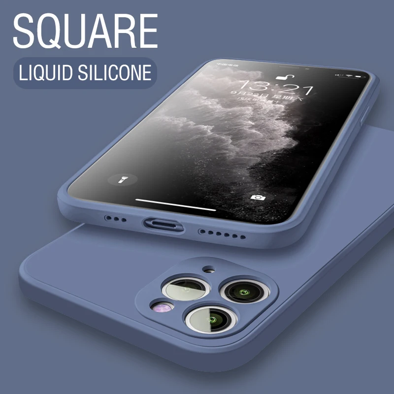 

Luxury Original Silicone Case For iPhone 11 12 13 14 Pro Max SE 2020 Liquid Case For iPhone 13 Pro X XR XS 7 8 Plus Full cover