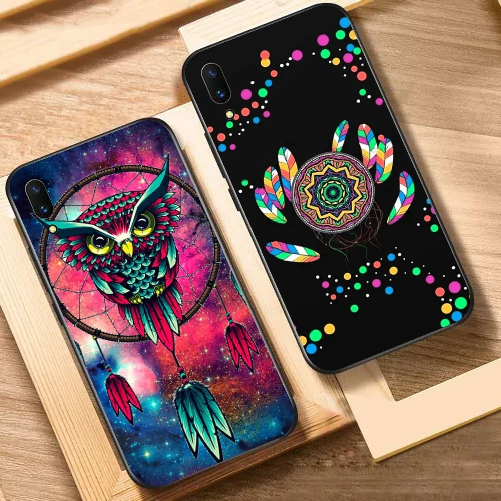 

Retro Feather Dreamcatcher Phone Case For Huawei Y9 6 7 5 Prime Enjoy 7s 7 8 plus 7a 9e 9plus 8E Lite Psmart Shell