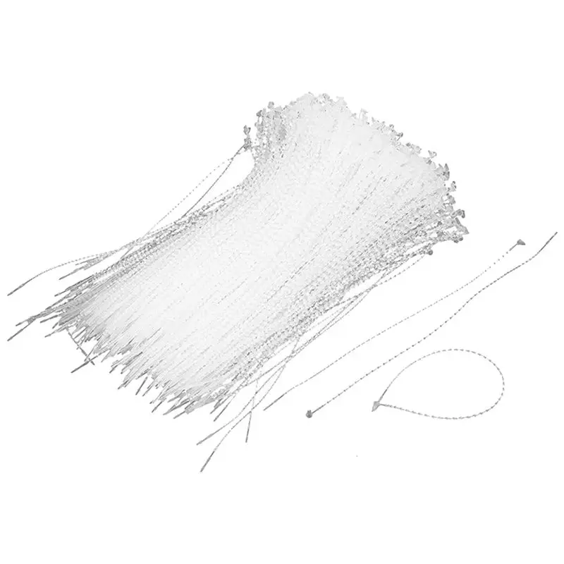 

HOT Plastic Packing Fasten String Cable Cord Loop Tie 18Cm 1000Pcs Transparent Color