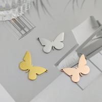5pcs butterfly pendants stainless steel charms for jewelry making diy fashion women keychain necklaces bag accessories wholesale