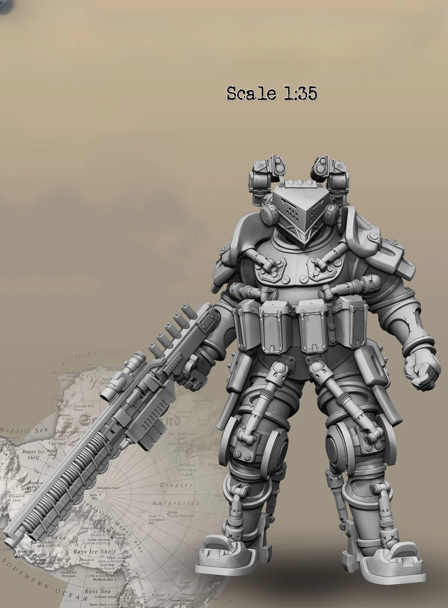 

1:35 Scale Die-cast Resin Model Resin Robot White Model