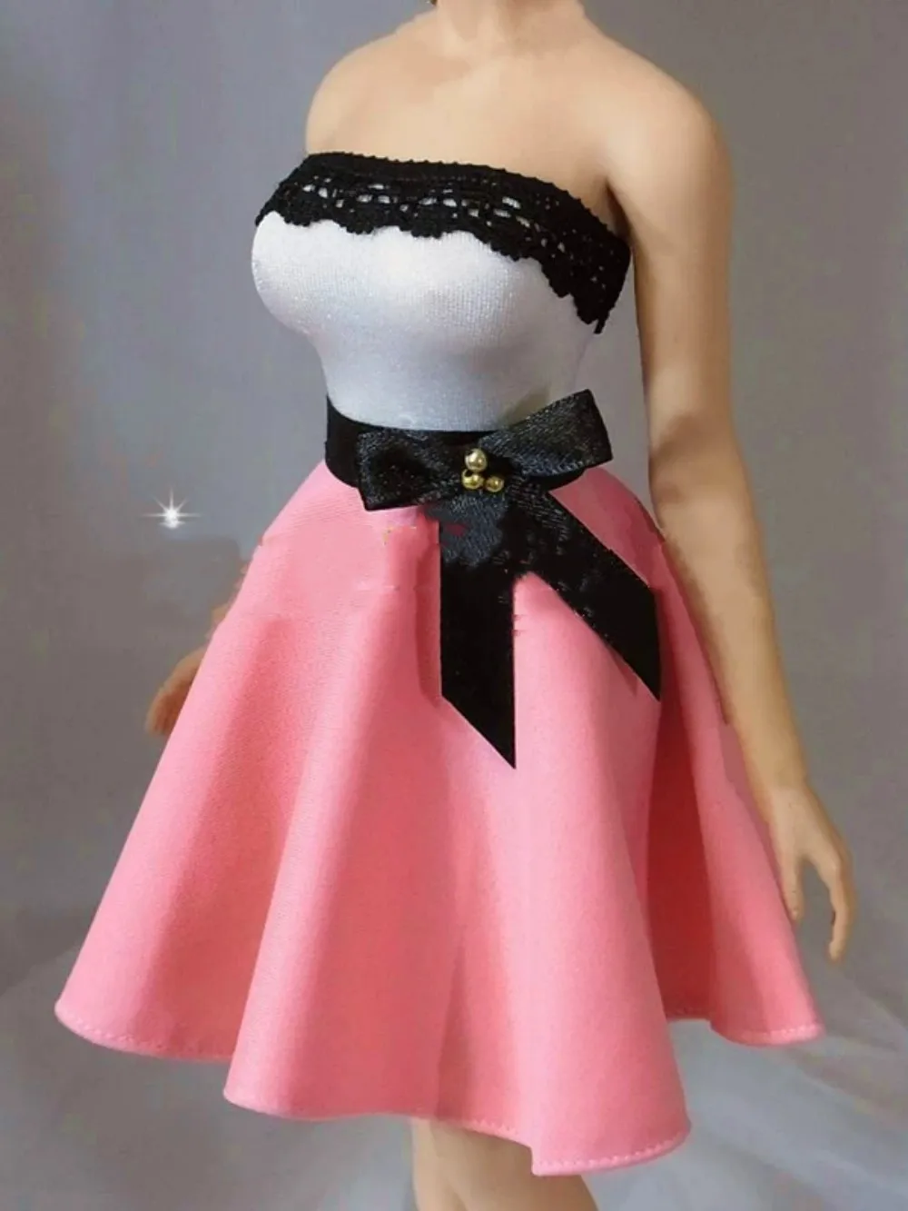 

1: 6 Female Soldier Clothing Short Sleeved Evening Dress Women Clothing For 12 "TBleague PHicen Figure Seemless Body Toys