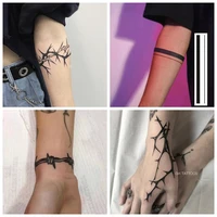 4pc arm line thorns waterproof faux tatouage temporary tattoo stickers hombre female hand back personality cool art fake tattoo