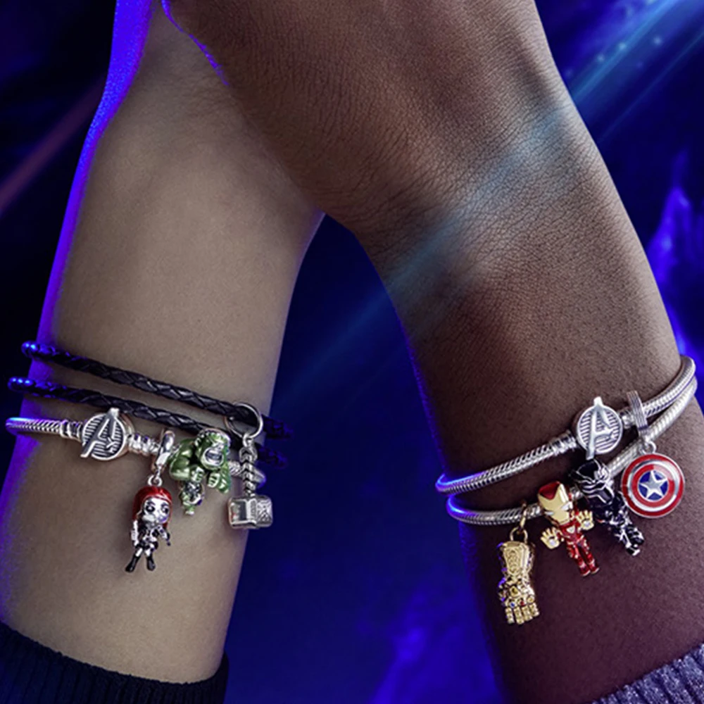 Шарм-браслет серебряного цвета с героями ALE 925 для оригинального Pandora лидер продаж