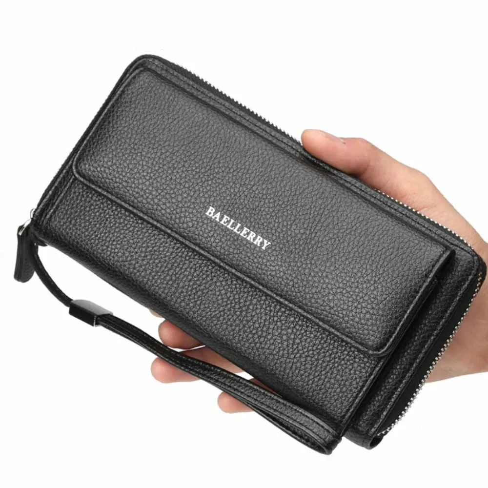 

Long Men Wallets High Quality Business Handbag Large Capacity Clutch Purse PU Leather Phone Pocket Card Holder Organizer Wallet