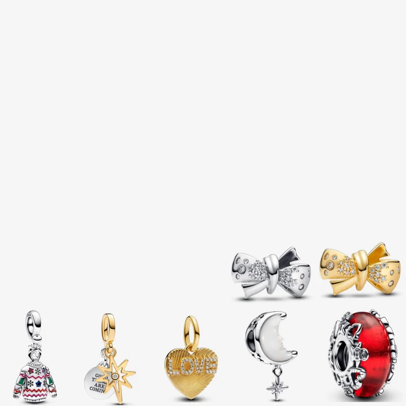 Настоящее серебро 925 пробы с луной и северной звездой Рождественский волшебный