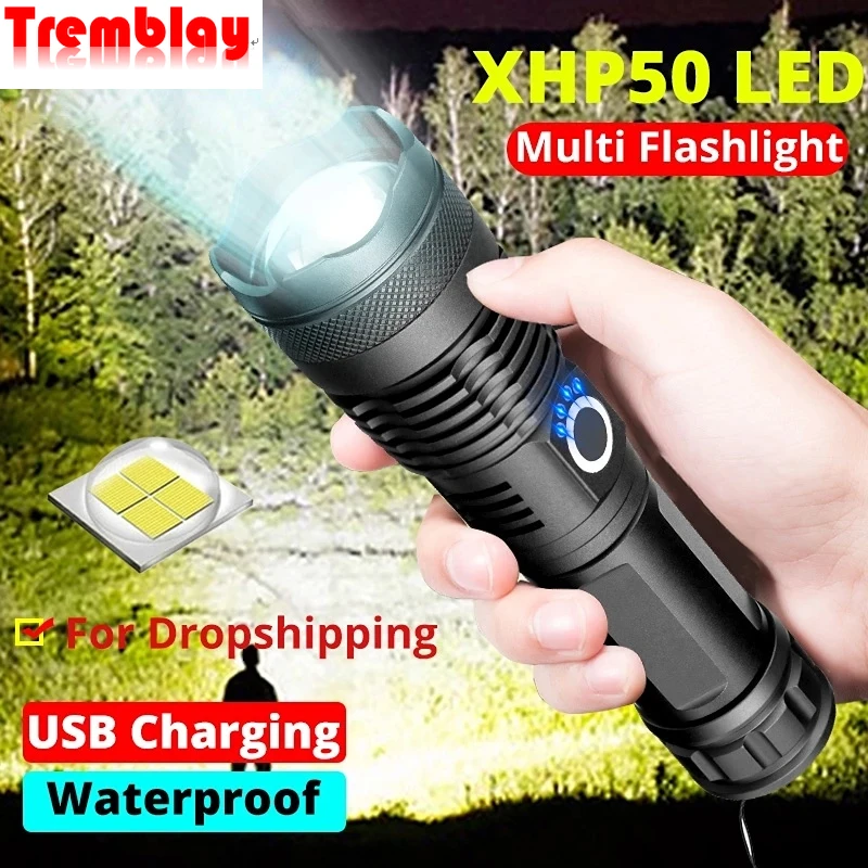 Самый мощный фонарик Xhp50.3 18650 лм 5 режимов светодиодный Xhp50 26650 или с батареей для