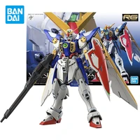 bandai original rg35 1144 wing gundam animated version anime action figure assembly model toys collectible gifts for children