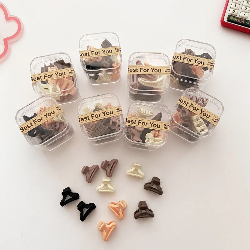 

10pcs Mini New Korean Hair Claw for Kid Little Girl Small Milke Tea Coffee Color Bang Side Clip Little Girl Hair Accessories