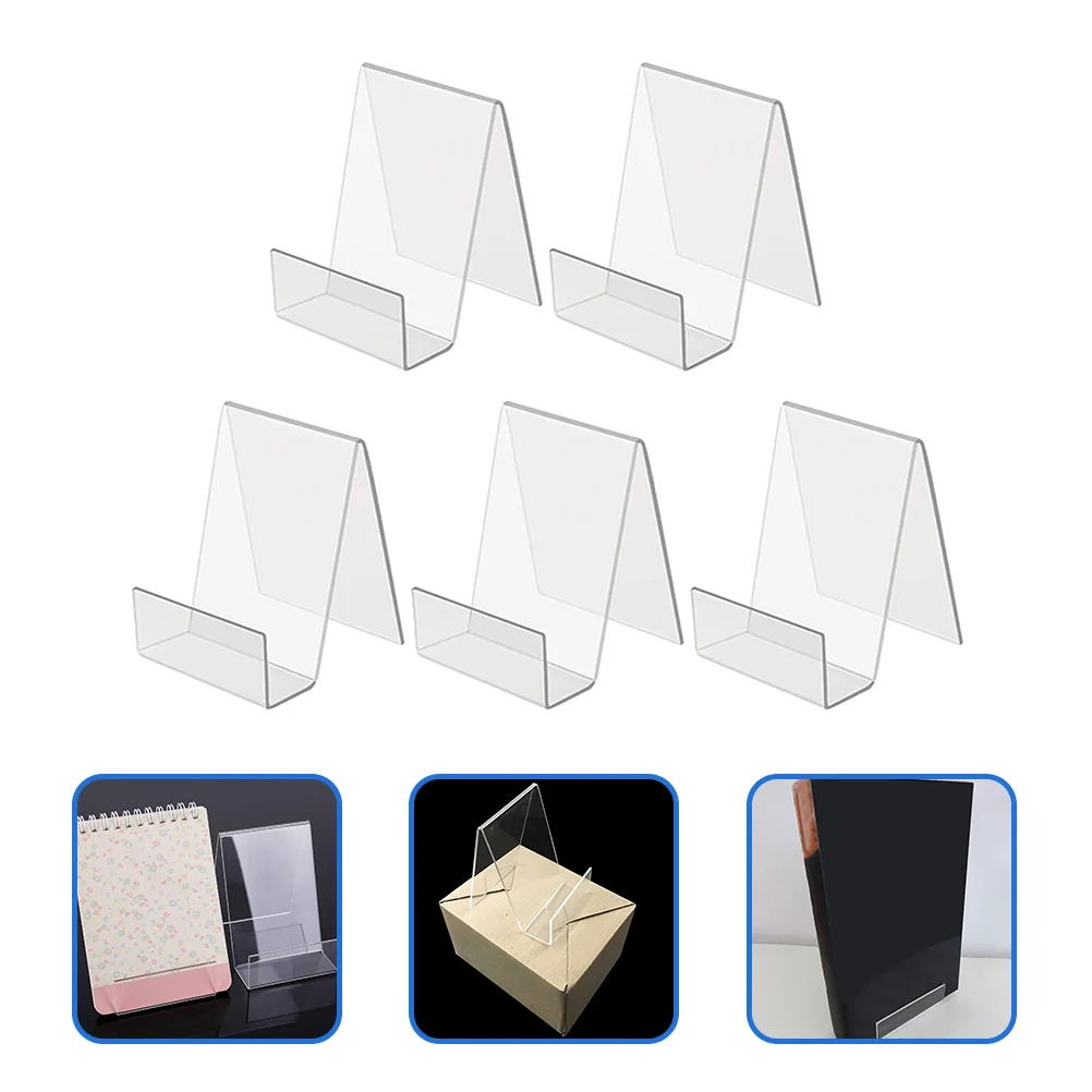 

5pcs Book Stand Acrylic Clear Book Display Stand Book Easel Book Display Holder