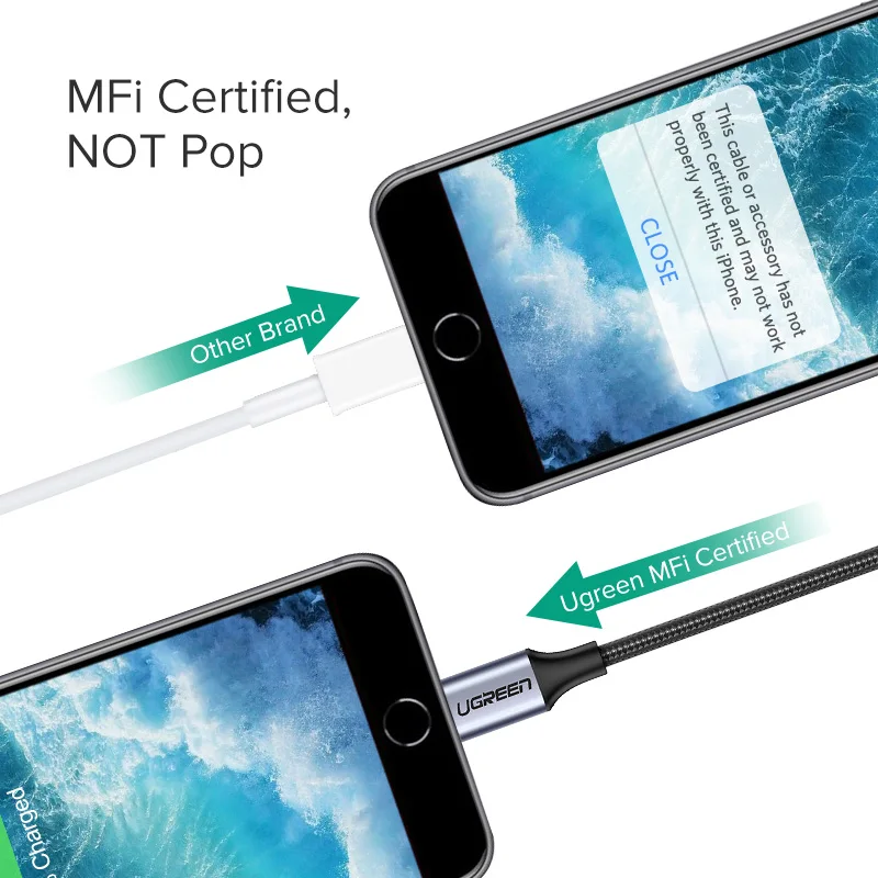 Фото Адаптер UGREEN для iPhones MFi DAC Lightning на 3,5 мм адаптер для наушников для iPhone 12 11 Pro max xr Aux кабель аксессуары для телефона №3