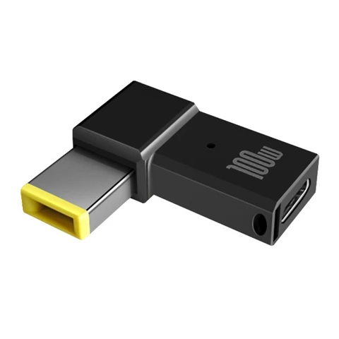Переходник USB Type-C (гнездо) на квадратный разъем PD, 100 Вт, кабель для быстрой зарядки, адаптер питания постоянного тока для ноутбуков Thinkpad, USB-C