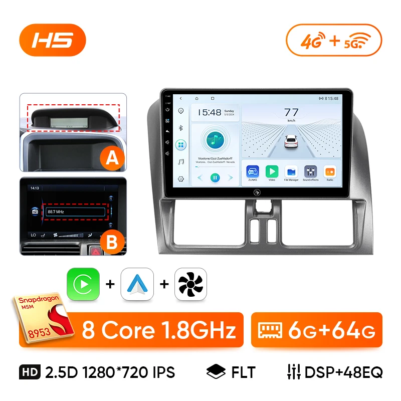 

Автомобильное радио Ainavi для Volvo XC60 2007 2010 2013 2014 2017, беспроводное CarPlay Android Auto 4G, автомобильное мультимедиа, GPS, 2 Din, авторадио