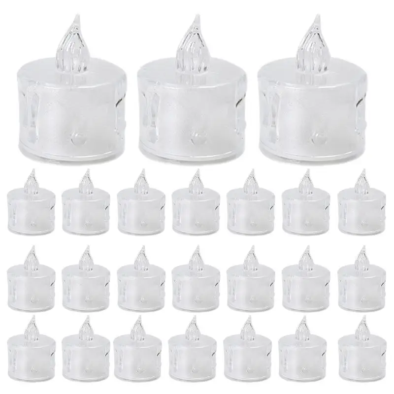 Свеча на батарейках хрустальная светодиодная чайная свеча 24X мигающая маленькая