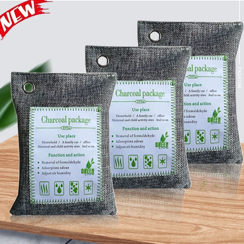 

Natural Bamboo Charcoal Air Purifying Bags Activated Charcoal Odor Absorber Moisture Odor Eliminator for Home Car Closet Shoes