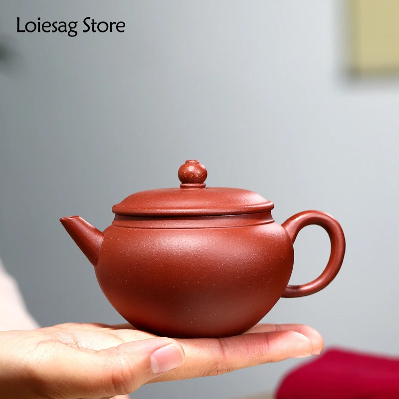 

Loiesag 190ml Yixing Purple Clay Pot Raw Ore DaHongPao Handmade Ball Hole Effluent Teapots Kung Fu Tea Set Home Zisha Tea Pot
