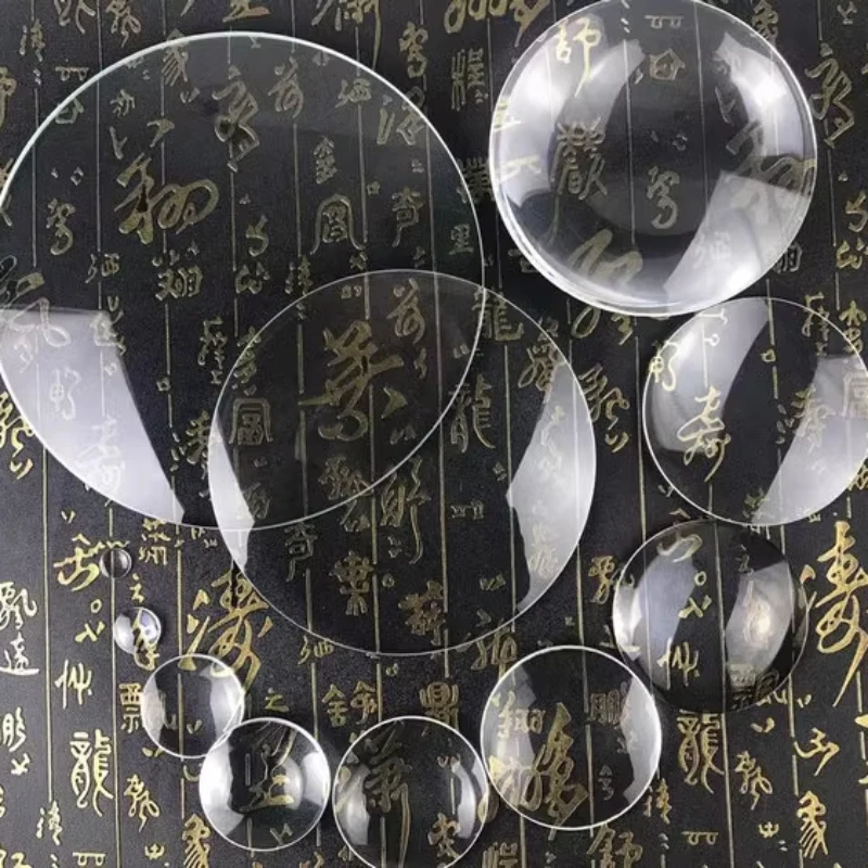 

19-80 мм стеклянная лупа, плоско-выпуклая линза, HD прозрачная линза для замены настольной лупы увеличительного стекла