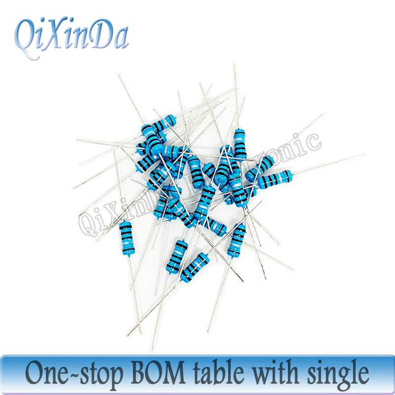 Металлический пленочный резистор 1 Вт 1R-10M 1% 10R 22R 100R 1K 4,7 K 10K 24K 68K 100K 820K 1M 330 470 1K8 9,1 K сопротивление 510 Ом, 50 шт.