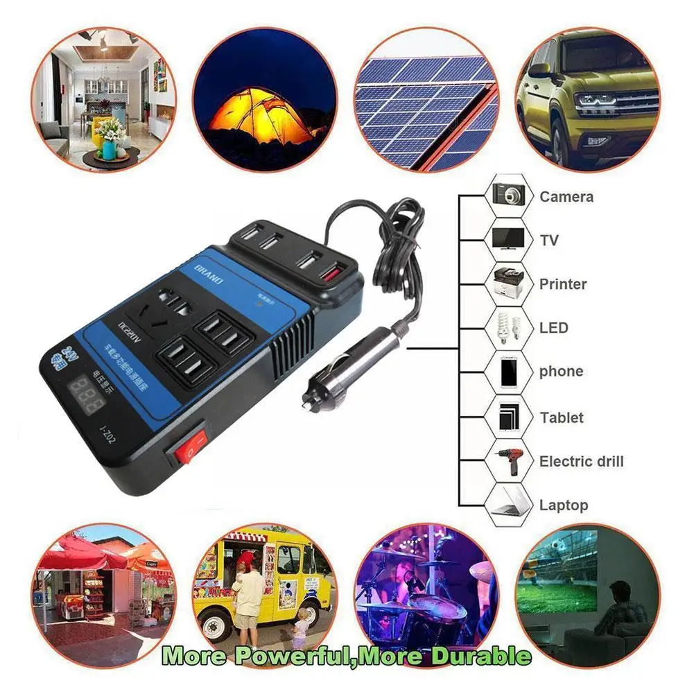 

Автомобильный преобразователь напряжения постоянного тока 12 В 24 В в постоянный ток 220 В 1500 Вт конвертер Аксессуары Адаптер напряжения 4 Авто...