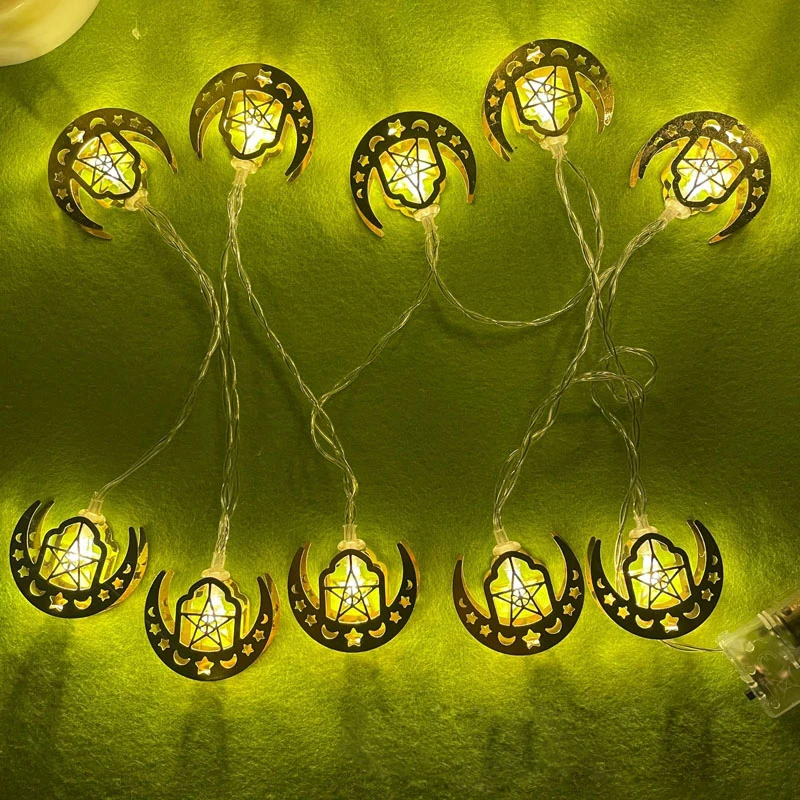 1 5 метра светодиодный светильник для Ид Мубарак гирлянда с луной и звездой