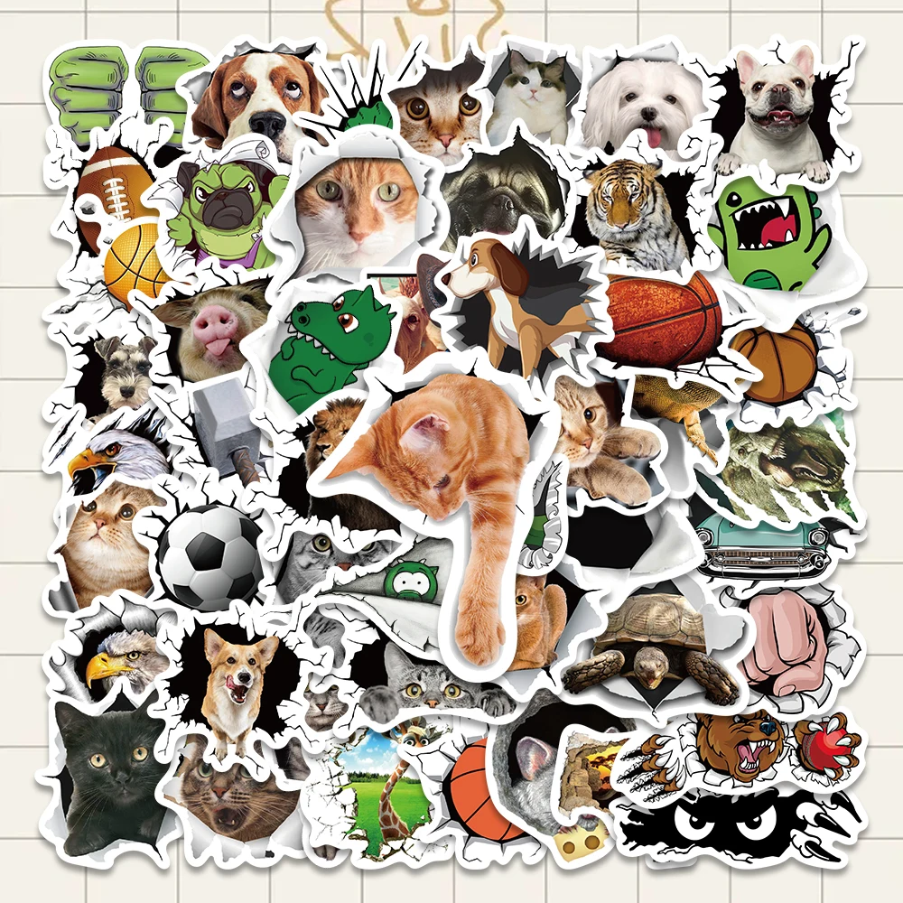 10/50 шт. 3D-наклейки в виде кошки |