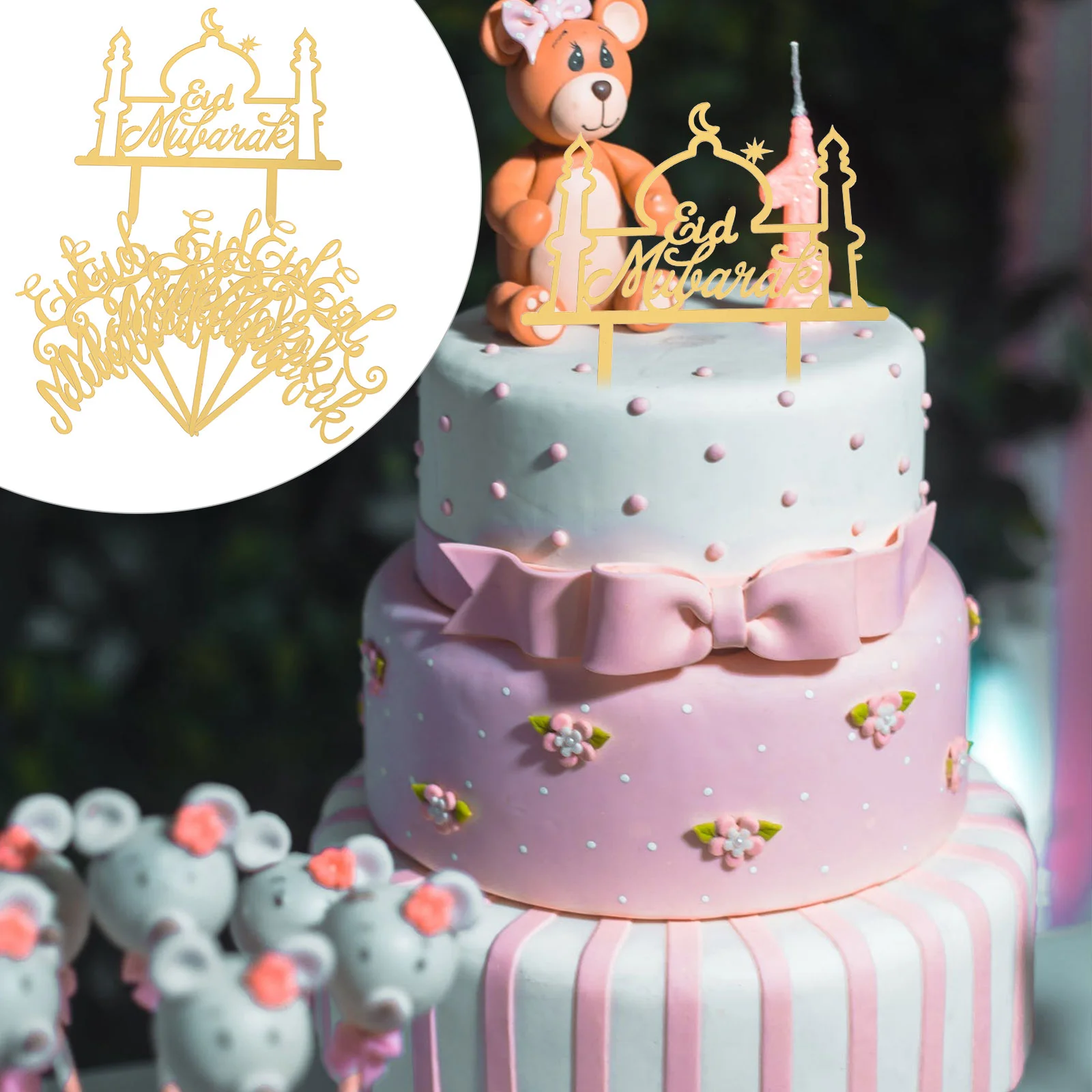 

Cake Ramadan Cupcake Mubarak Picks Festival Party Toppers Eid Decors Charming Topper Home Dessert Pick Supplies Decoration Islam