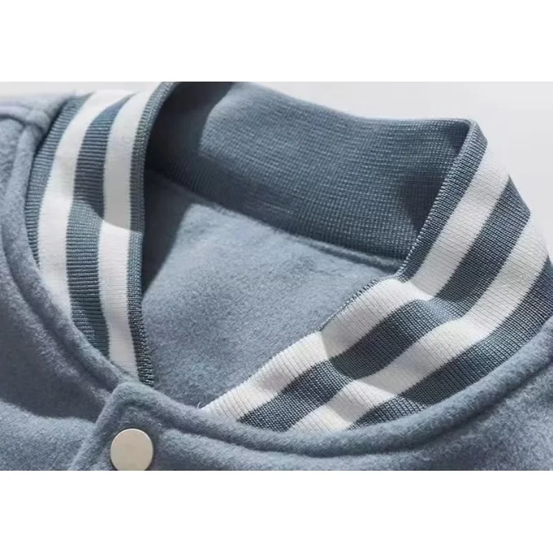 Мужская бейсбольная куртка с надписью демисезонная шерстяная из искусственной