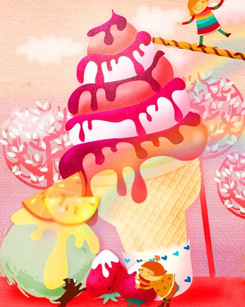 

KAMY YI Diamond painting ice cream 5d DIY embroidered candy picture diamond mosaic landscape decoration home