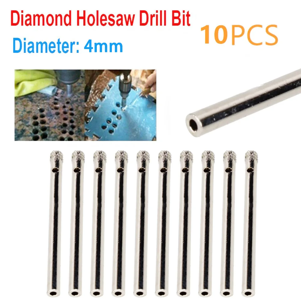 

Drill Bit Glass Hole Saw Silver Silver Cutter Opener 4mm Diamond Coated Diamond Coated Tip Hole Saws Longer Life