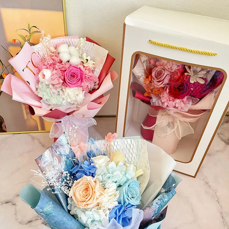 

Artificial Eternal Rose Bouquet for Valentine's Day Girlfriend Birthday Wedding Anniversary Romantic Gifts