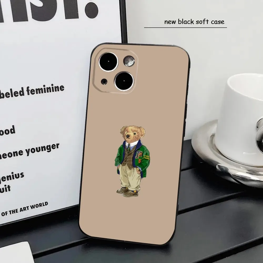 B-BaronS F-FilouS Bear модный телефон Женский Для iPhone16 15 14 13 12 Mini 11 Pro XR X XS MAX 7 8 Plus силиконовый