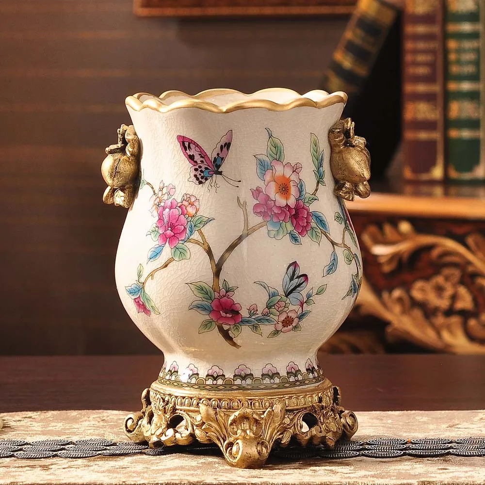 

Null BBA New Chinese Retro Ceramic Vase Creative Home Decoration Ceramic Crafts Living Room Vase Decoration