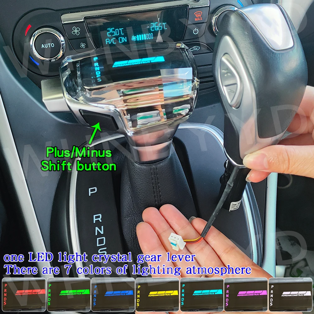 Фото Светодиодная хрустальная ручка переключения передач для Ford Kuga, Escape, Mondeo, Fusion, Ecosport 13-16, рычаг АКПП №3