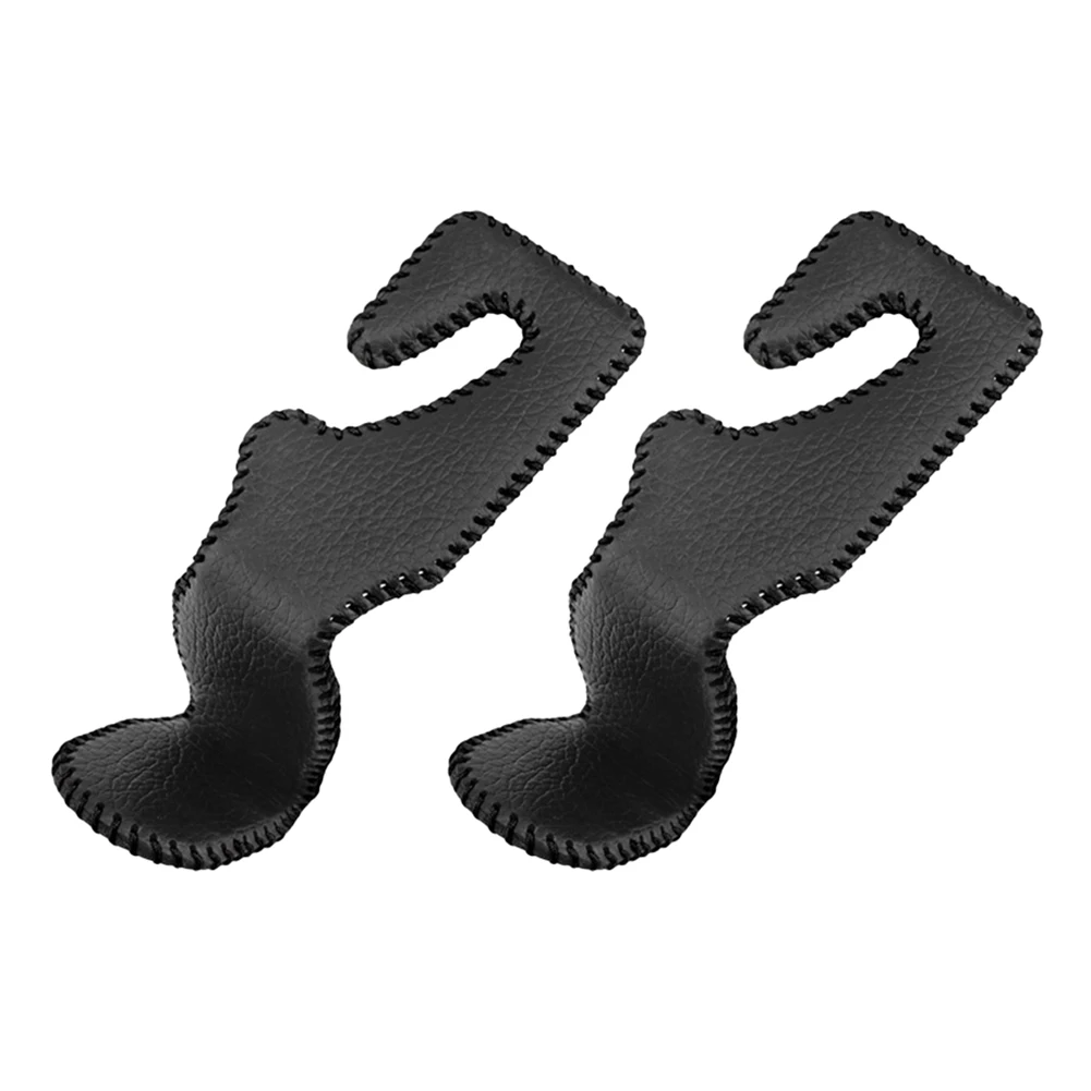 

2Pcs Car Interior Leather Holder Hook Universal Seat Back Seat Headrest Hanger Holder Multi-function Hand-sewn Hidden Trim