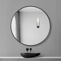 round aesthetic makeup mirror decorative wall mounted bathroom design shaving mirror modern cosmetic espelhos room decor