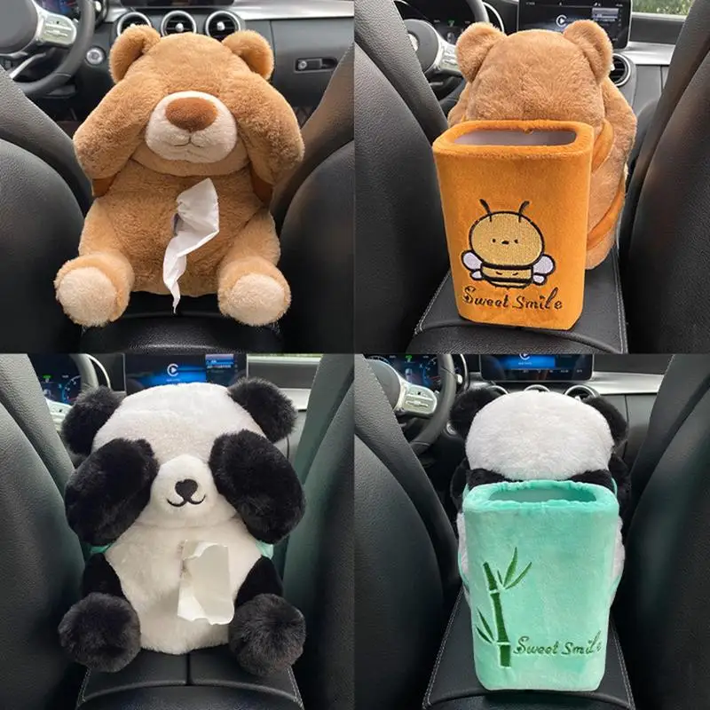 

Car Cartoon Tissue Box Universal Auto Room Paper Animal Decoration Napkin Holder Armrest Paper Box For Home Car Seat and Floor