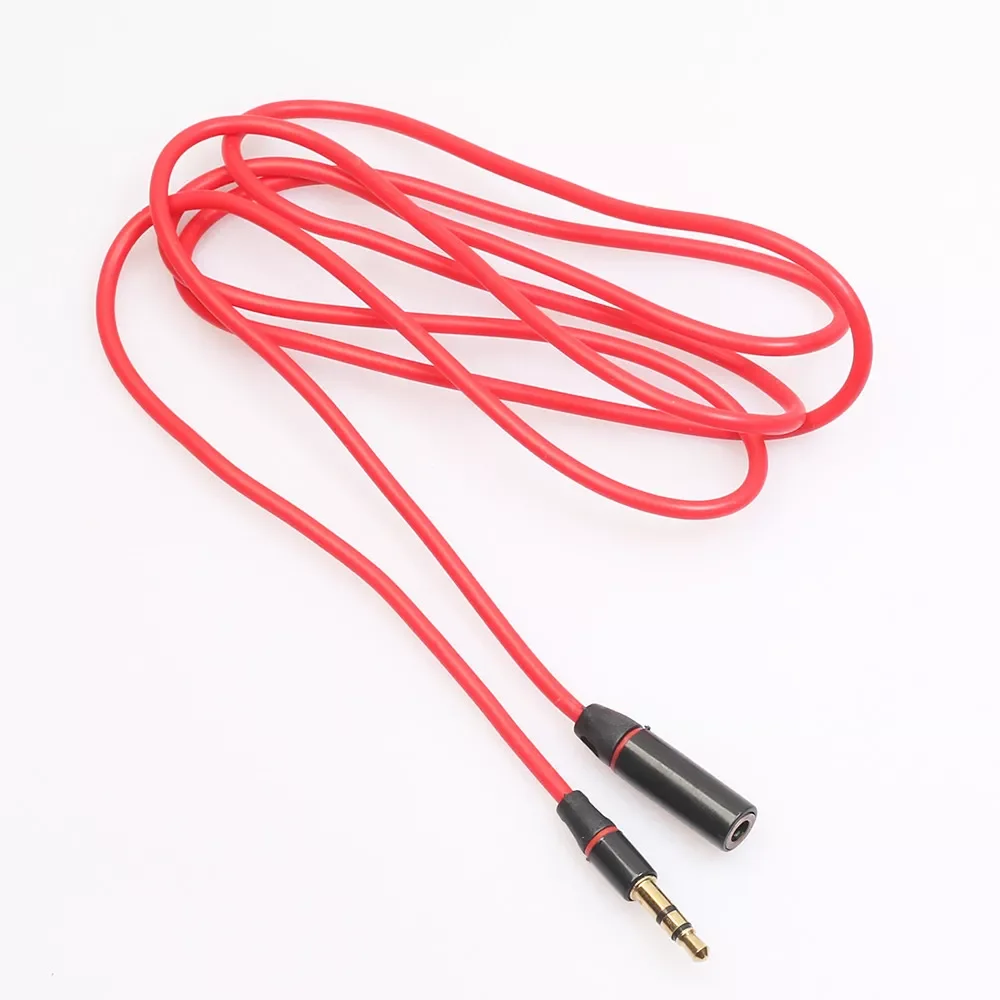 

2022New 3.5mm Stereo Male To Female M/F Plug Jack Headphone Audio Extension Cable 1.2m Red Earphone AUX Extender Cord Connecters