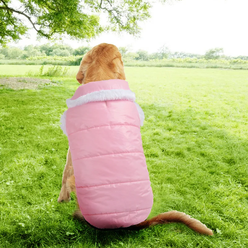 

Winter Pet Jacket Warm Dog Clothes Fleece Thickened Coat Windbreaker for Medium Large Dog Costume French Bulldog Vest