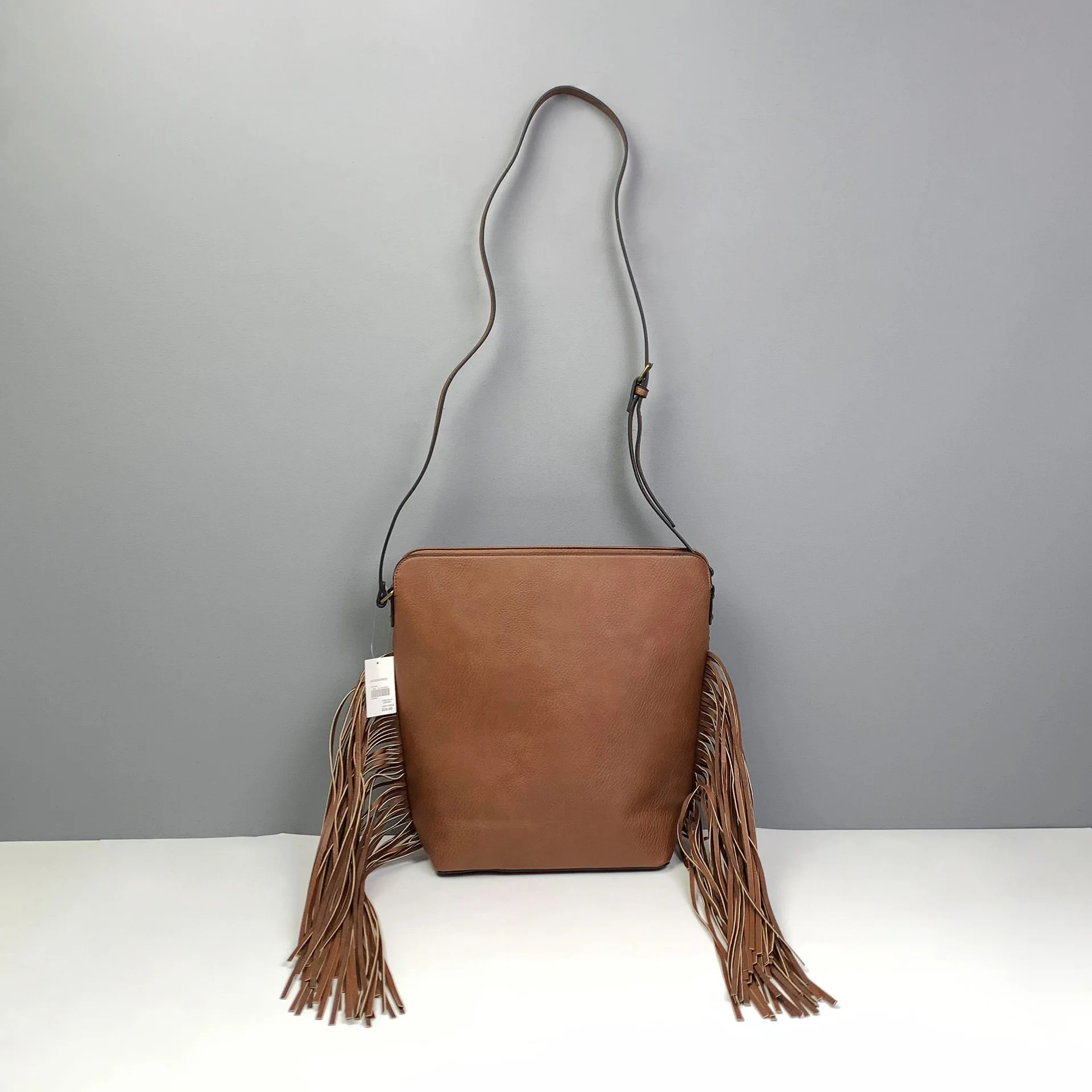 Retro Tassel Leopard Design Shoulder Bag Cow Pattern Versatile  Messenger Large Capacity Carved Decoration Ladies Crossbody Bag