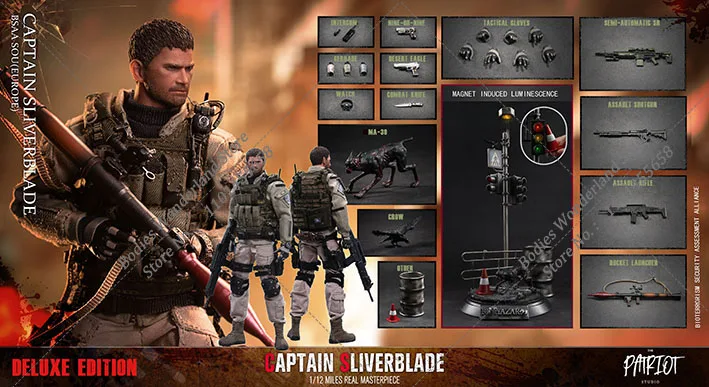 В наличии Deluxe Edition масштаб 1/12 Patriot studio CAPTAIN SLIVERBLADE BSAA Крис Редфилд 6-дюймовая