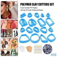 polymer clay tools 18pcs clay earring cutters plastic different shape polymer clay jewelry making with earring cards hooks rings
