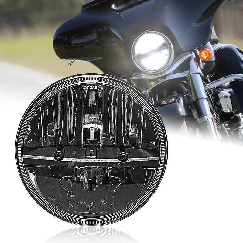 

7" Round LED Projection Headlight For 2012-2016 Harley FLD Motorcycle 7 inch LED Headlight for Davidson Touring Rod FatBoy