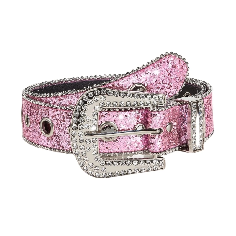 Summer Waist Belt Shinning  Belts for Woman Men Luxurious Full Diamond Studded Waist Strap for Jeans Dress T8NB