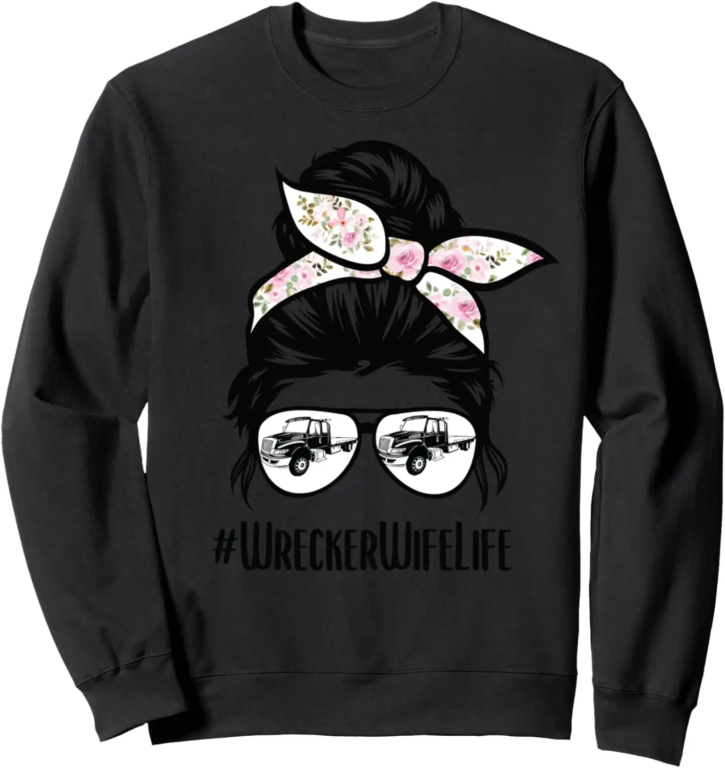 Wrecker Wife Life беспорядочная булочка для волос очки Proud Толстовка