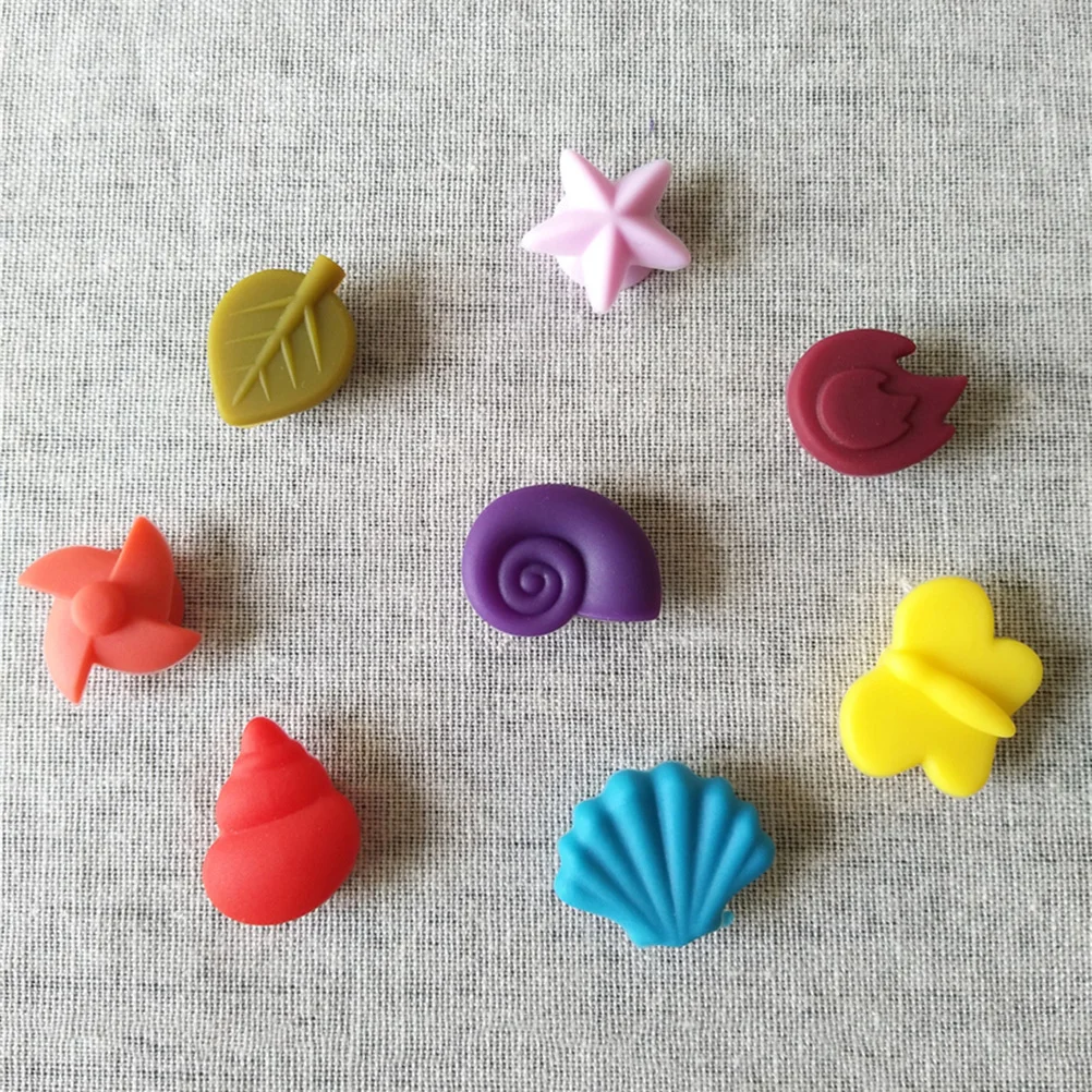 

8 Glass Markers Suction Cup Glass Markers Decorative Charms Suction Glass Markers