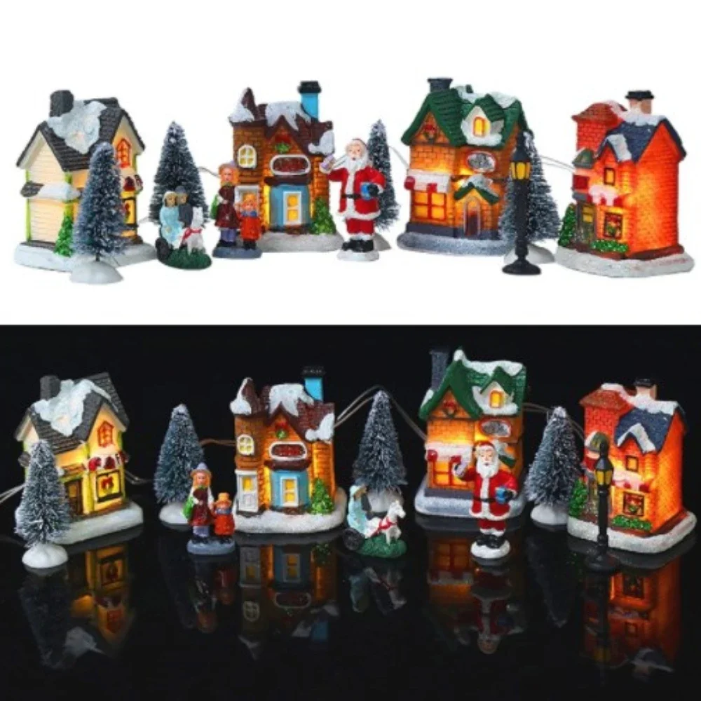

Christmas Light House Christmas Village for Home Xmas Gifts Christmas Ornaments New Year 2023 Navidad Noel 2024