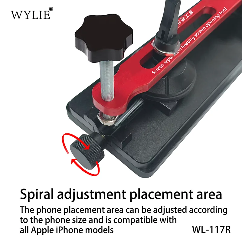 Фото Сепаратор для экранов WYLIE WL-117R с подогревом 0-150°C ° Мощный нагревательный инструмент с присоской для разделения экранов при ремонте телефонов №5
