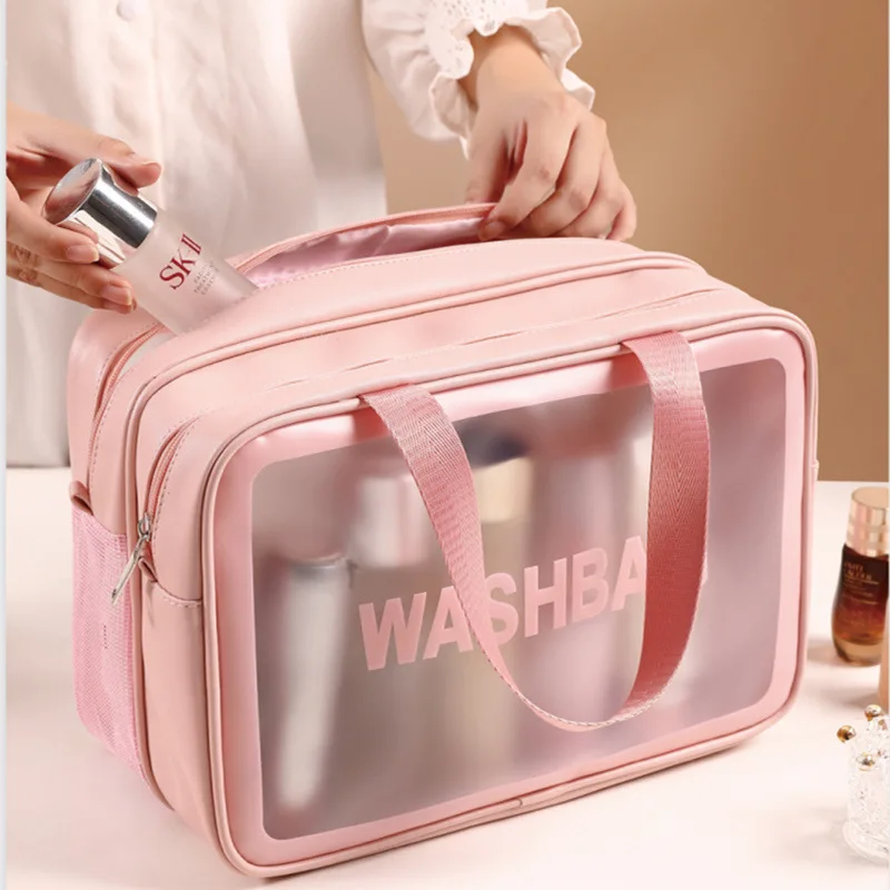 Large Capacity Cosmetic Bag Women Zipper Portable Makeup Bags Beauty Case Travel Makeup Organizer Storage Bath Toiletry Wash Bag